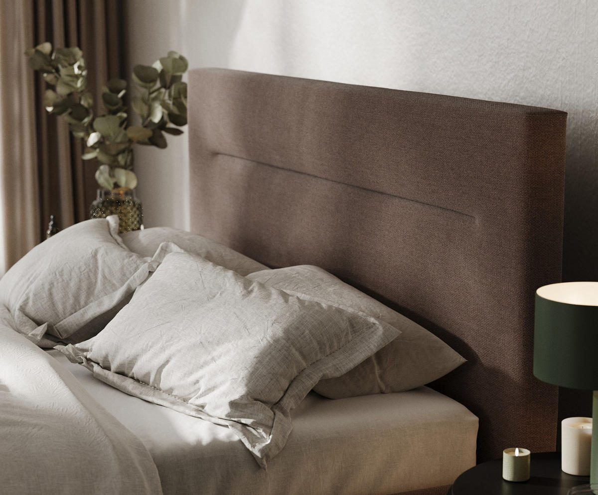 POLSTERBETT Liline 160/200 cm Braun im Asti Stoff - Schwarz/Naturfarben, Holz/Holzwerkstoff (160/200cm) - AltaBeds