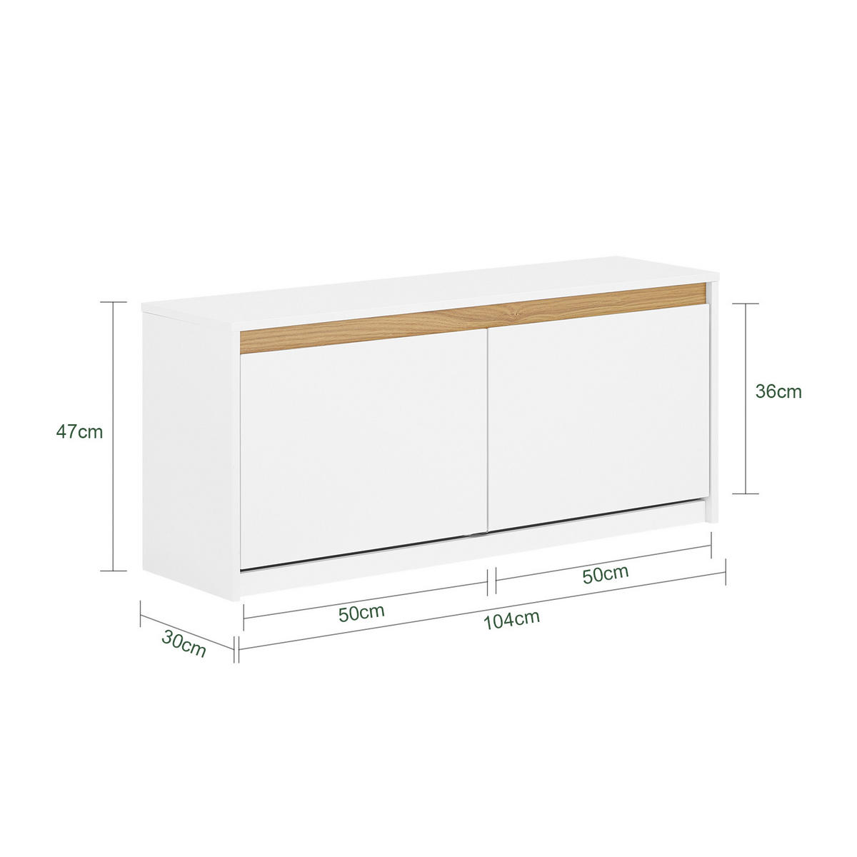 SCHUHBANK Weiß - Weiß, Holzwerkstoff (104/47/30cm) - SoBuy