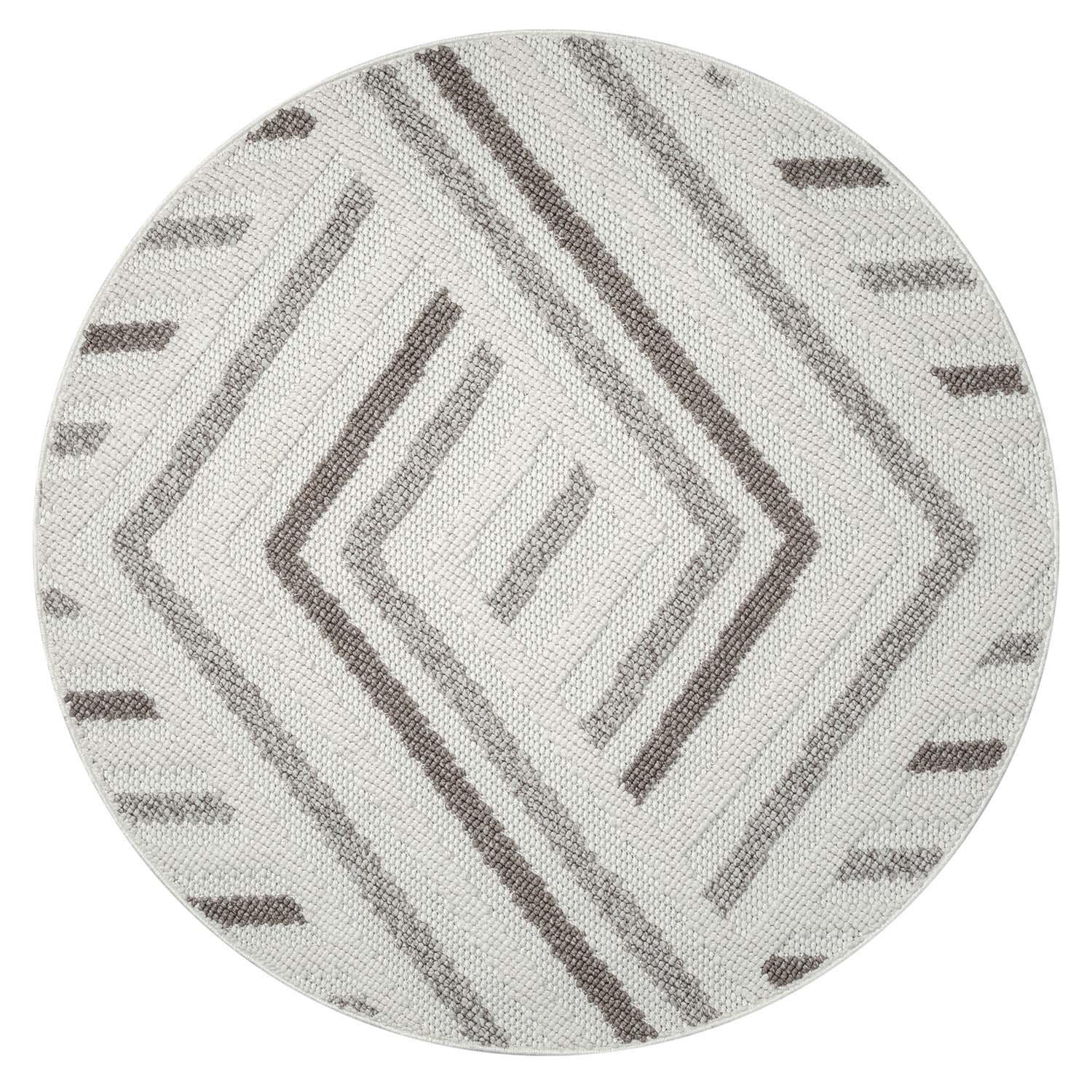 KURZFLOR-TEPPICH Lindo 7590 Creme 200x200 cm Rund - Beige/Creme, Textil (200/200cm) - carpet city