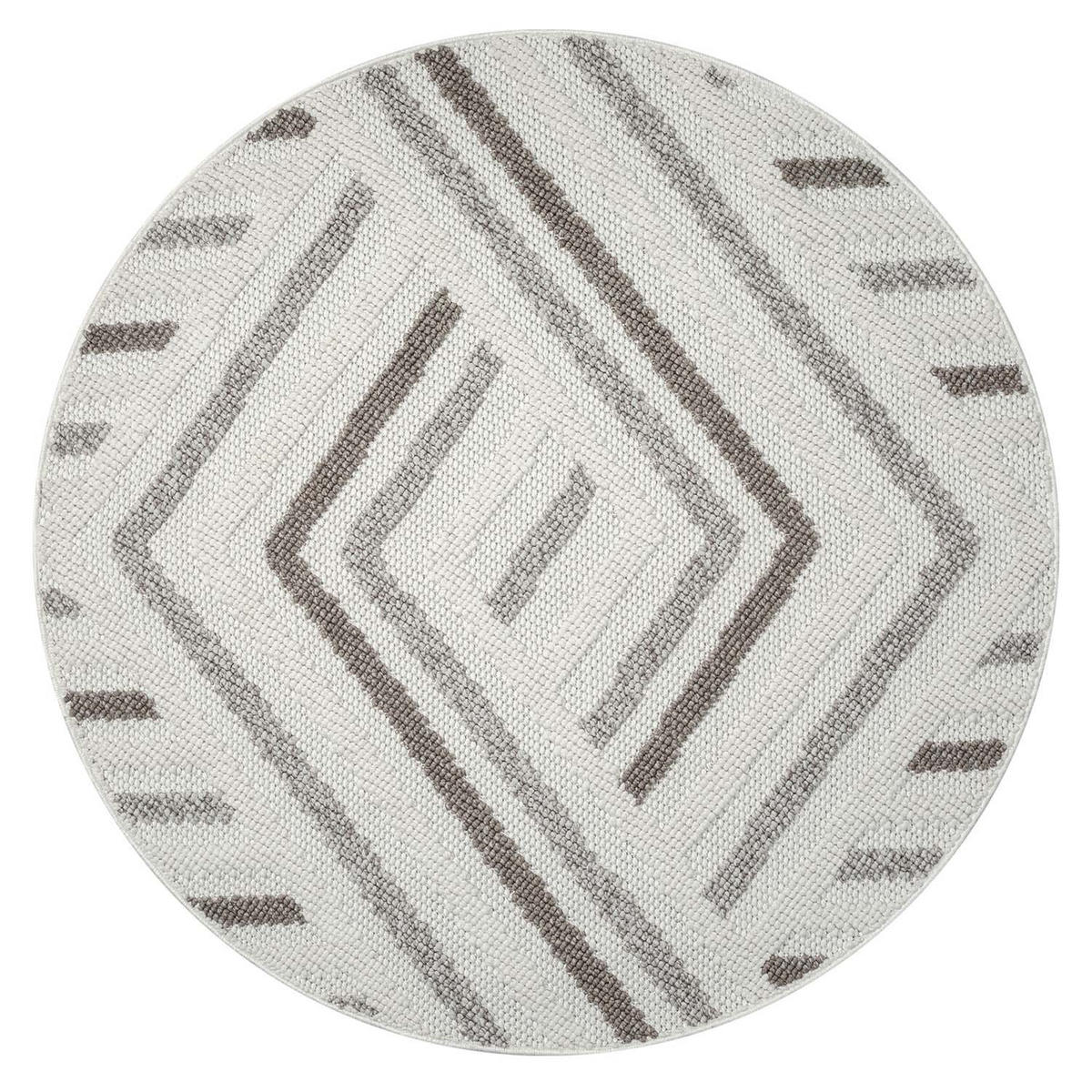 KURZFLOR-TEPPICH Lindo 7590 Creme 160x160 cm Rund - Beige/Creme, Textil (160/160cm) - carpet city