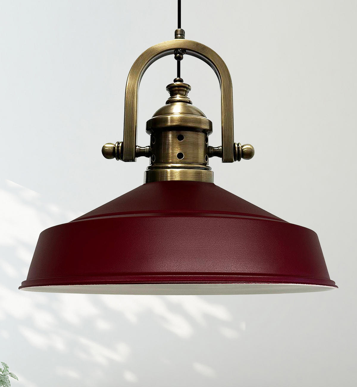 PENDELLEUCHTE Asletl 40/30 cm - Dunkelrot, Metall (40/30cm) - Bamyum