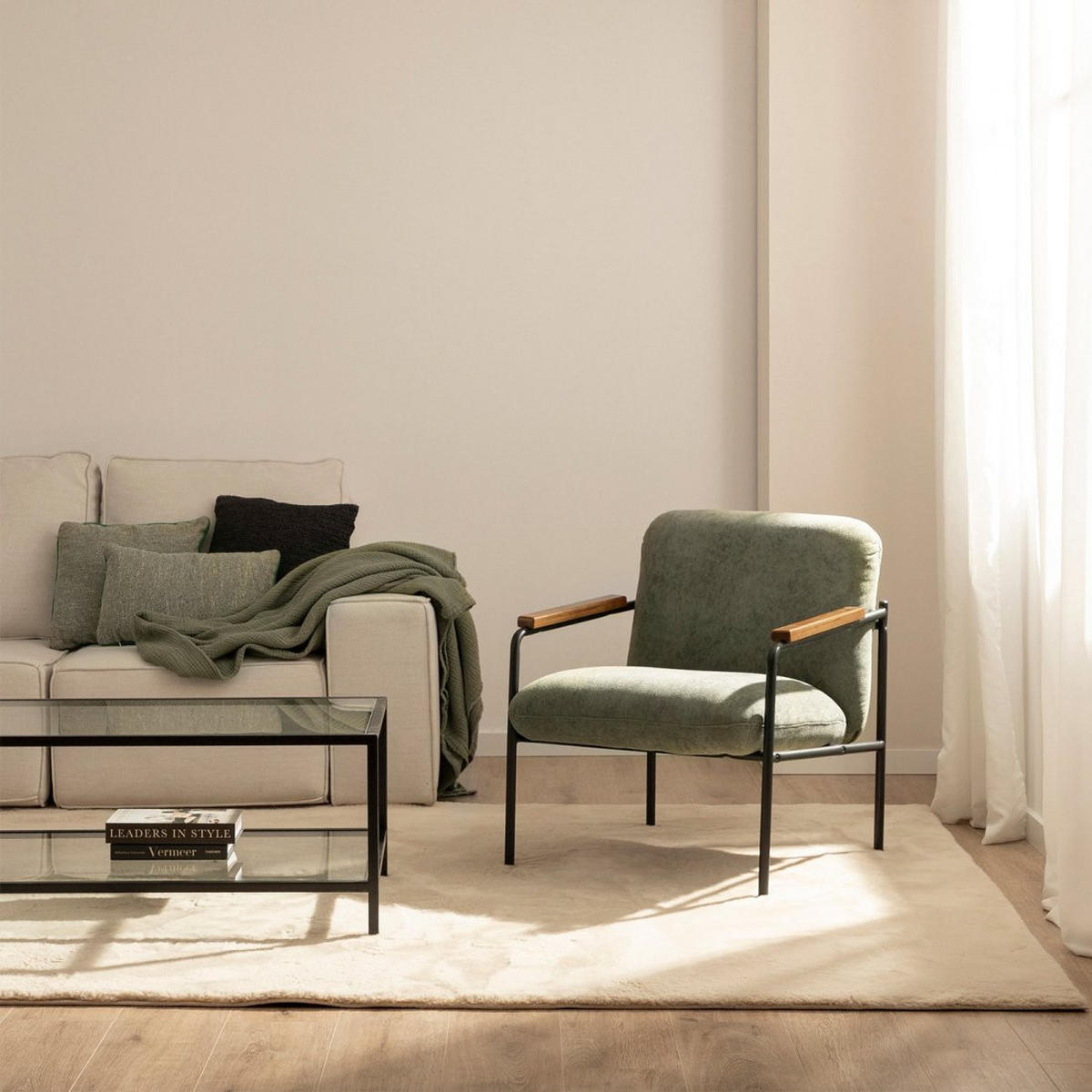 LESESESSEL Kai Grün 69 cm x 82 cm - Grün, Textil (69/82/72cm) - Klast Home