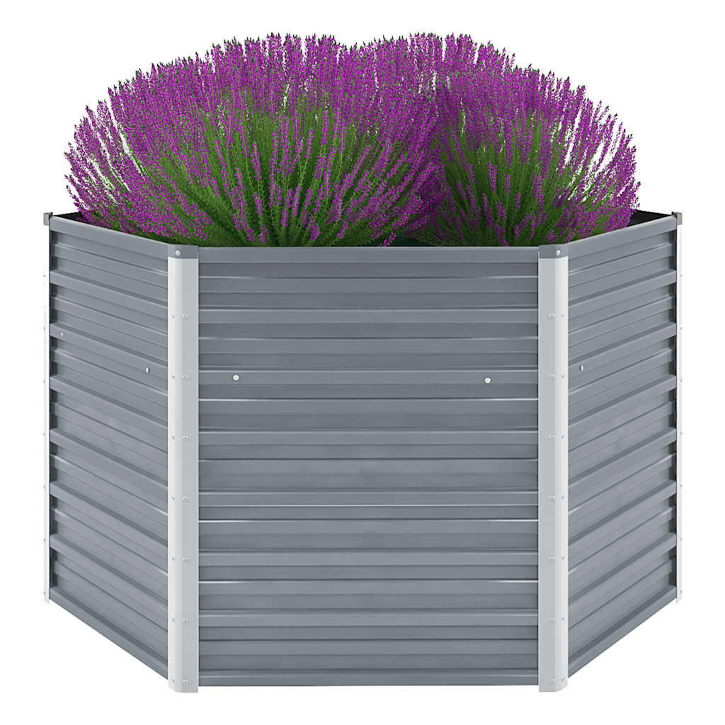vidaXL Hochbeet Grau 129x77x129 cm