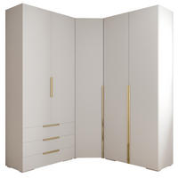 GARDEROBEN-SET 236,7/181,7/47 - Goldfarben/Weiß, Holz/Kunststoff (181.7/236.7/47cm) - Abiks Möbel