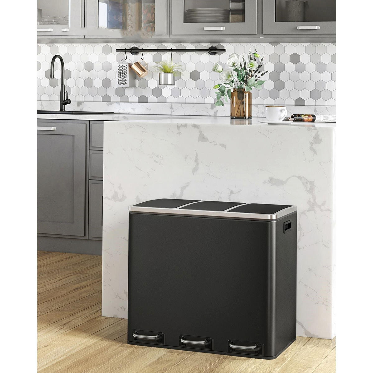 MÜLLEIMER St. John's - Schwarz, Metall (31.5/56/61.5cm) - Hansiro