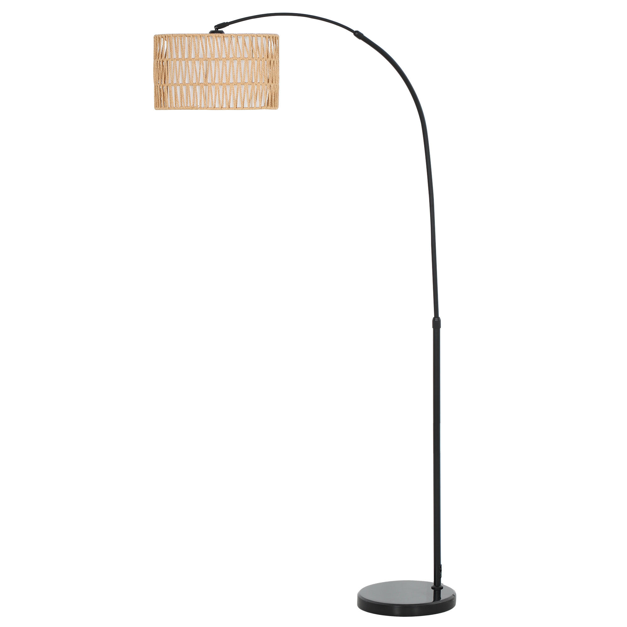 STEHLAMPE Wohnzimmer Stehleuchte mit Lampenschirm aus Leinen, E27 Fassung - Schwarz, Metall (93/34/175cm) - HOMCOM