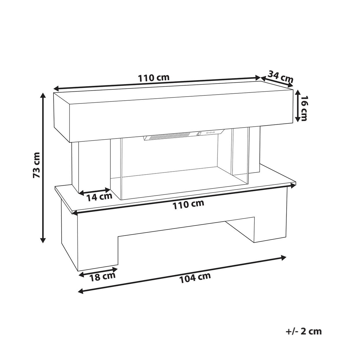 ELEKTROKAMIN Weiß Kalahari - Schwarz/Weiß, Holzwerkstoff (110/73/34cm) - Beliani
