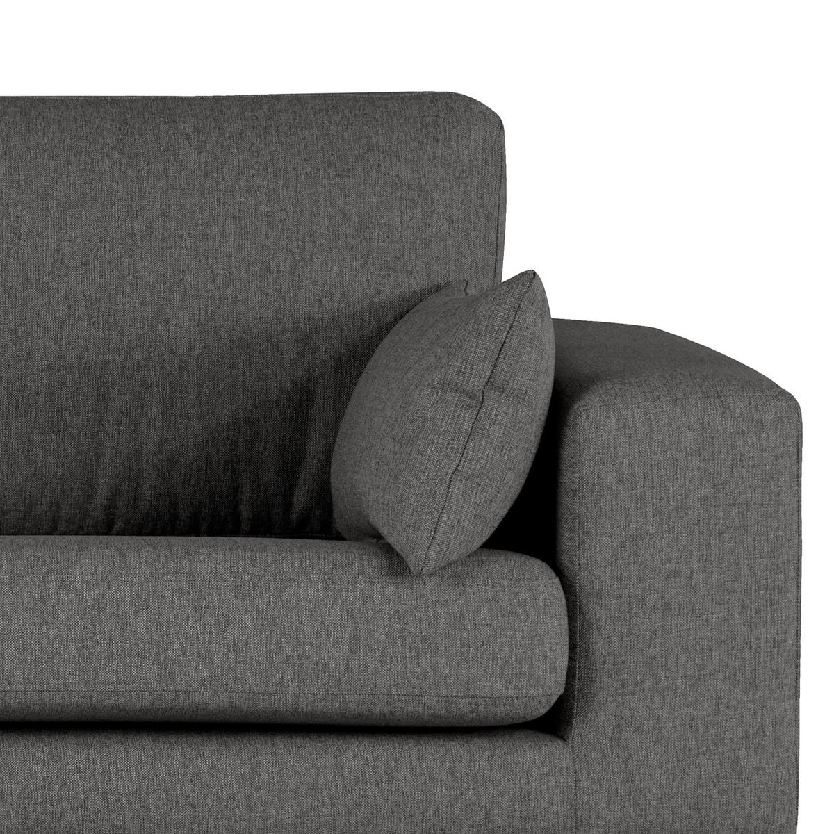 3-SITZER SOFA - Dunkelgrau/Buchefarben, Textil (237/81/88cm) - home24