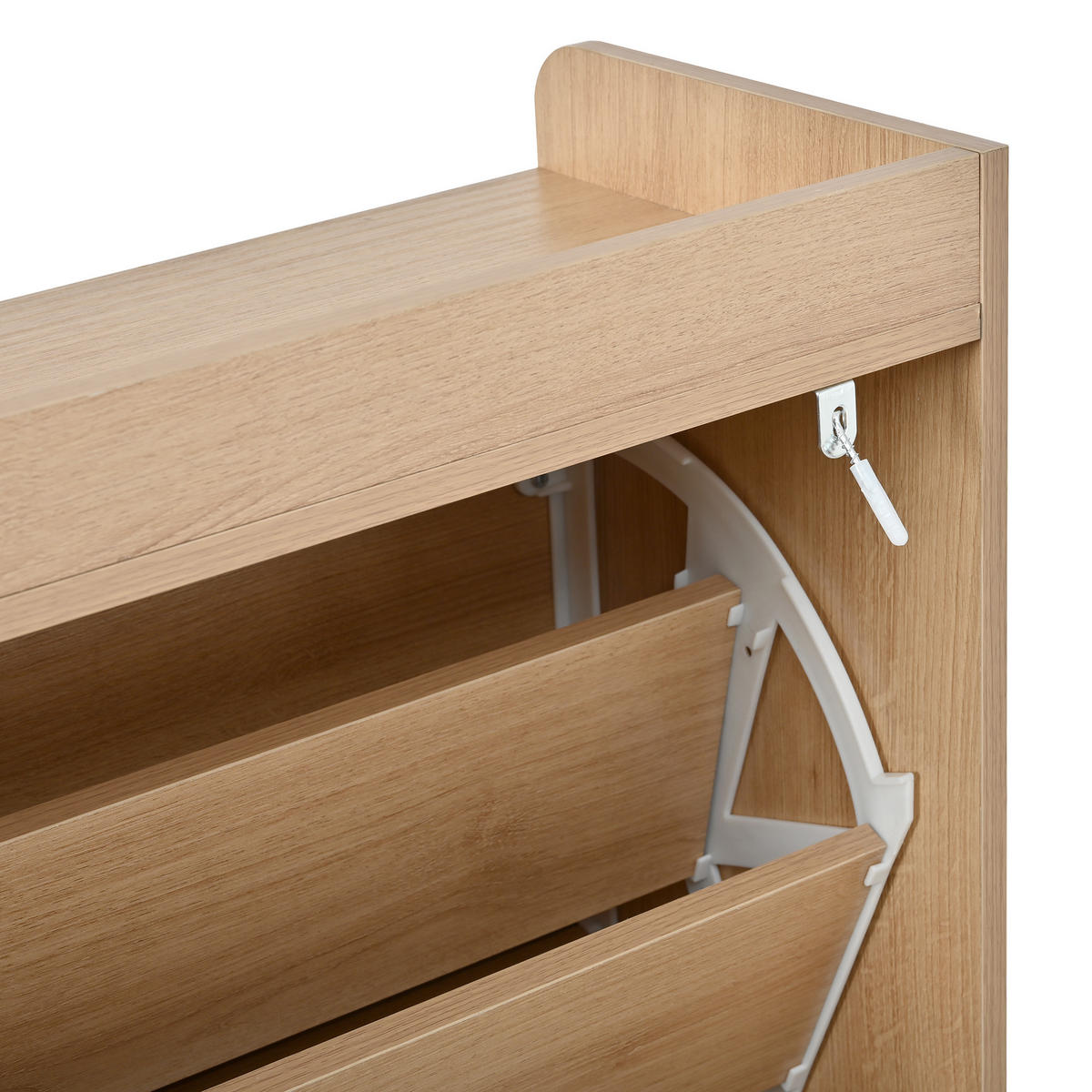 SCHUHSCHRANK Eichefarben 90/24/119 cm - Naturfarben, Holzwerkstoff (90/119/24cm) - PANGIVO