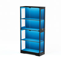 VITRINENSCHRANK,GLASVITRINE mit LED, USB Anschluss und Stauraum Schwarz - Schwarz, Glas (80/165/35cm) - PARAFTA HOME