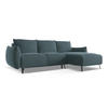 ECKSOFA mit Schlaffunktion Samt Stoff Blau - Blau/Petrol, Textil/Metall (242/162cm) - Makamii