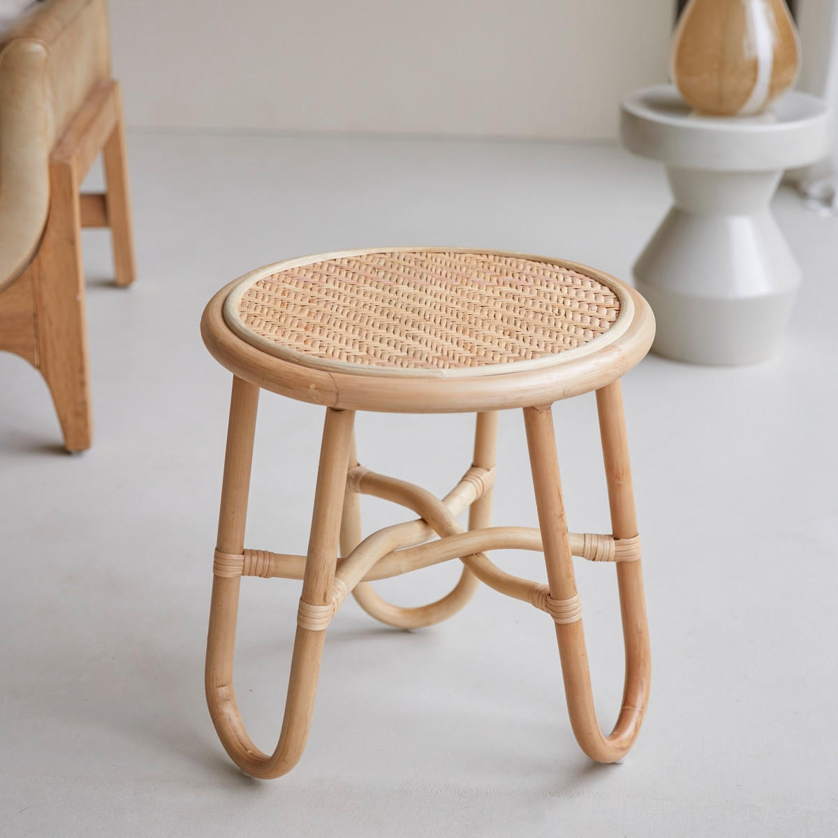 BEISTELLTISCH Lina Natur aus Rattan - Naturfarben, Naturmaterialien (40/40/40cm) - Tikamoon