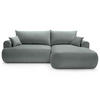 ECKSOFA Ovo Grau mit wasserabweisendem Samtbezug - Schwarz/Grau, Kunststoff/Textil (260/165cm) - Selsey