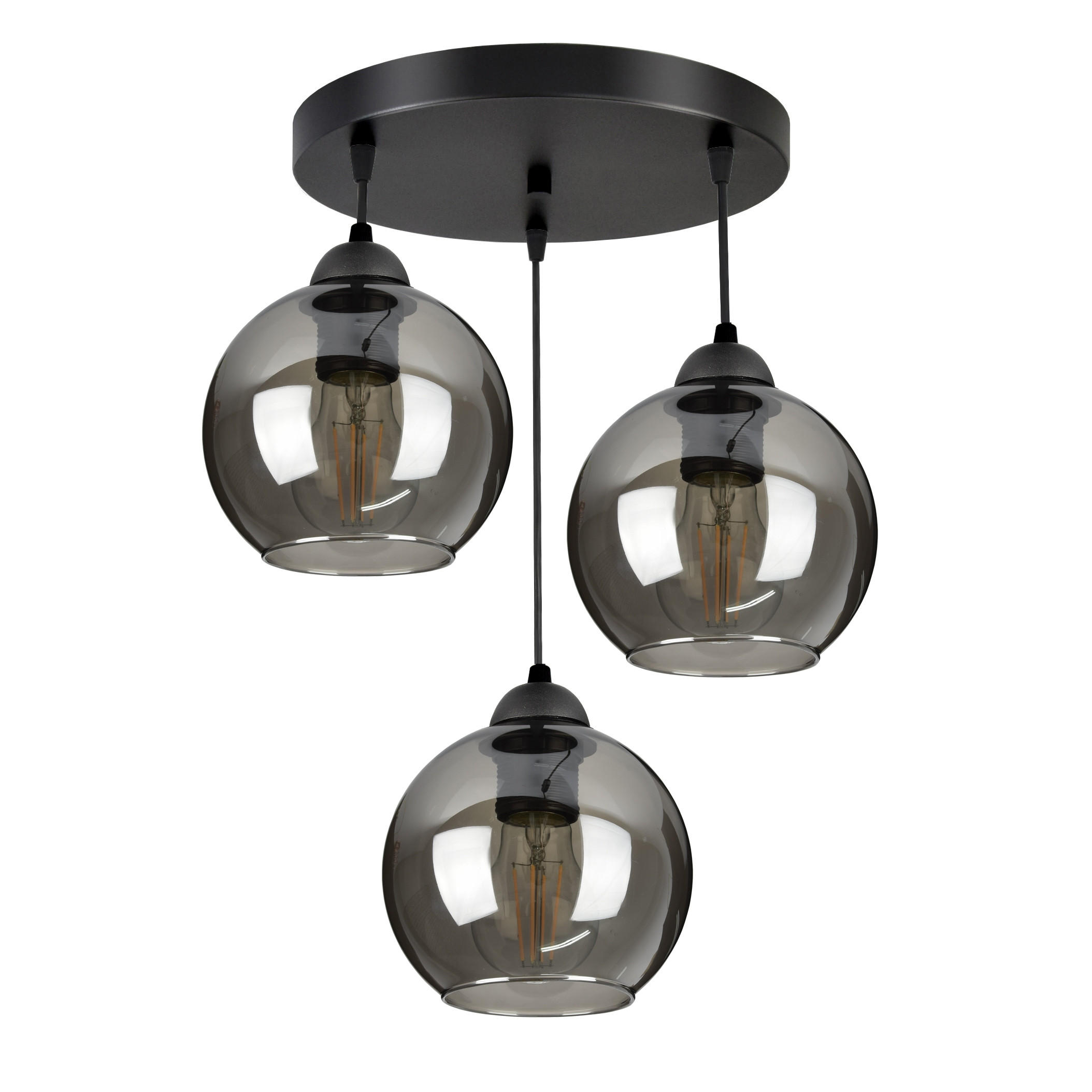 PENDELLEUCHTE HAGEN - Schwarz, Glas/Metall (40/40/70cm) - kiki design