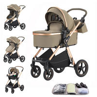 KINDERWAGENSET 3-in-1 Tragbarer, hellbraun - Hellbraun, Metall (80/60cm) - Kaket