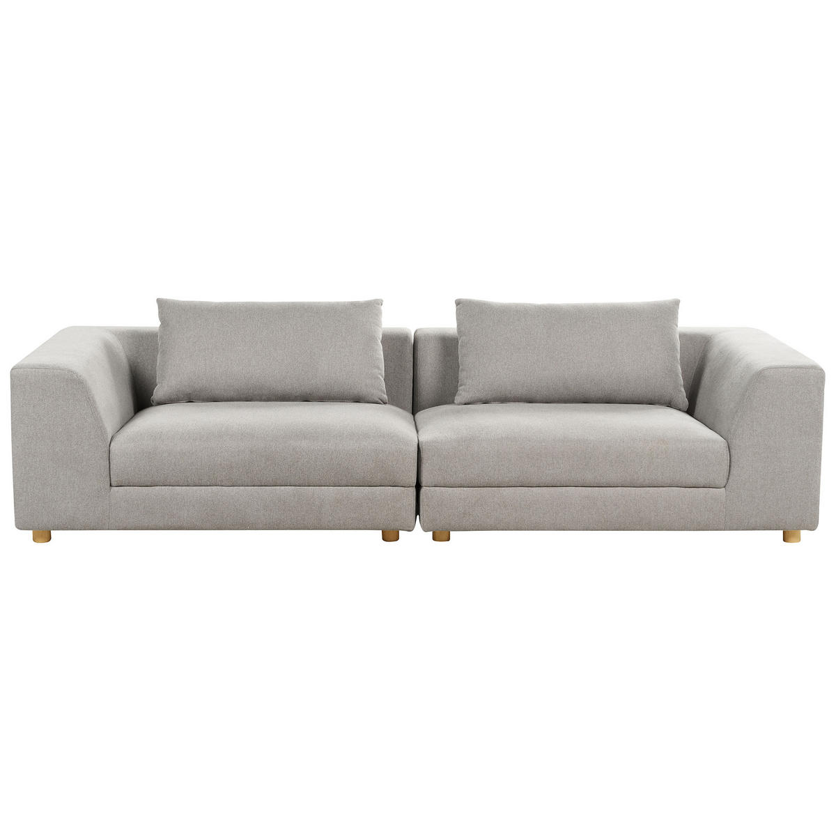 3-SITZER-SOFA hellgrau mit Kissen Lermon - Grau, Textil (260/59/100cm) - Beliani