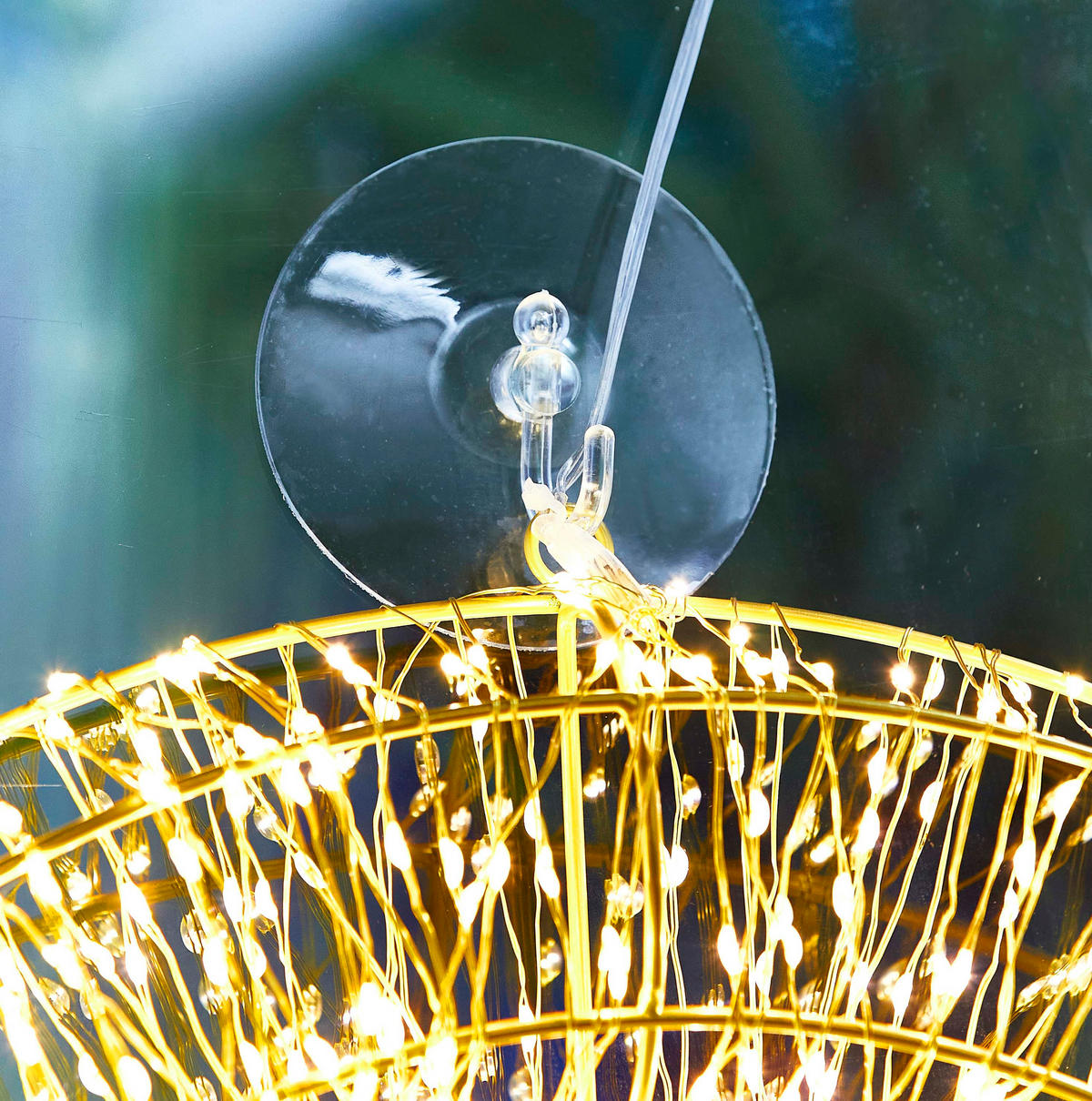 LED-LICHTKRANZ - gold mit 1000 Micro LEDs und Timerfunktion für Innen und Außen, 50cm Durchmesser - Goldfarben, Metall (5/50/50cm) - Northpoint