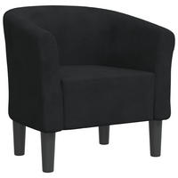 CLUBSESSEL Schwarz Samt - Schwarz, Textil (56/68/70cm) - vidaXL