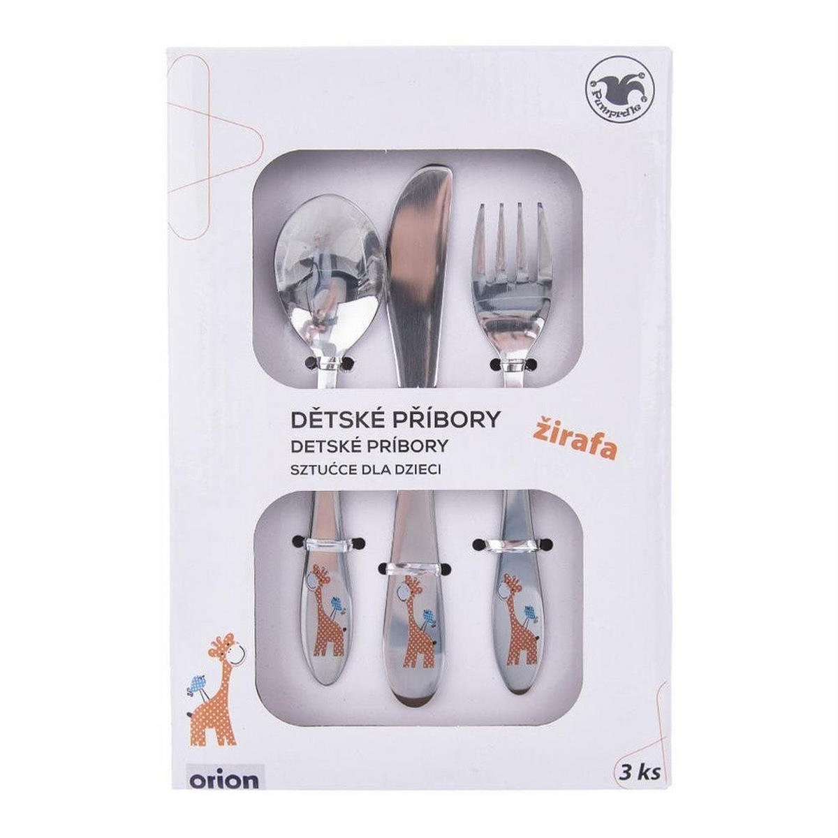 KINDERBESTECK Stahl Giraffe 3-teilig. - Silberfarben, Metall - Orion 