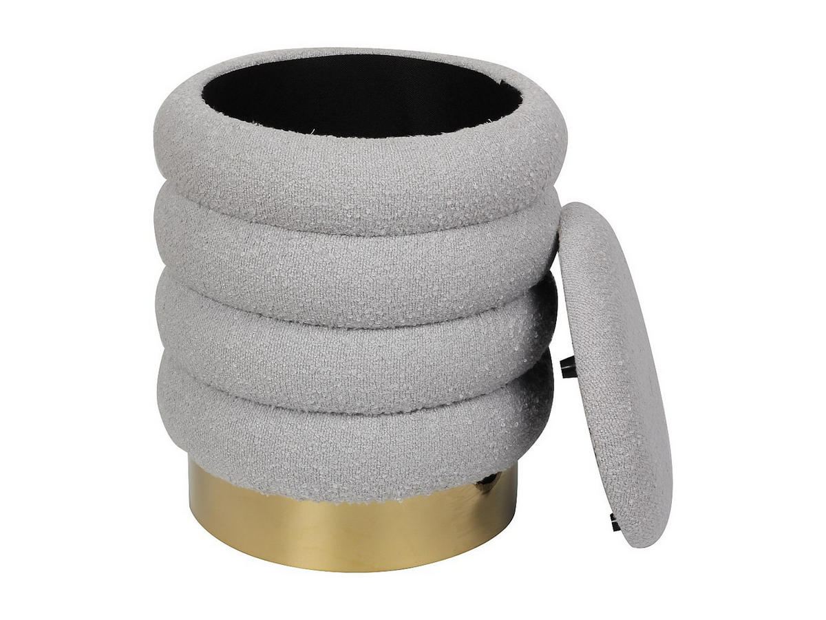 SITZHOCKER - 1 Person - Stoff - Grau - ESDALO - Grau, Textil (36/44/36cm) - Vente-Unique