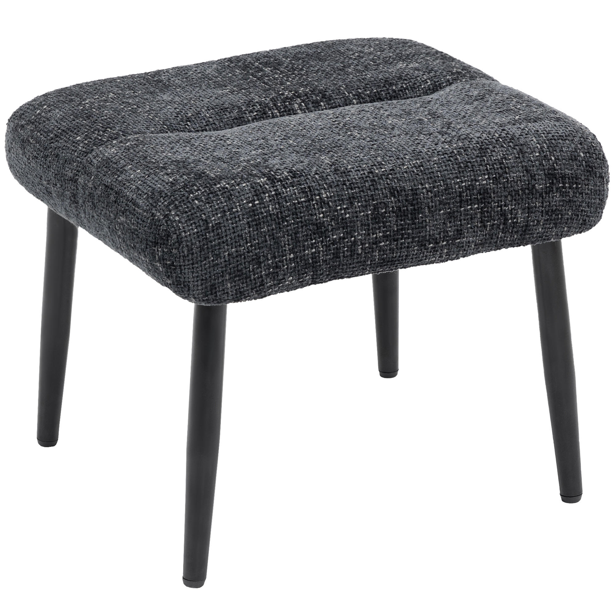 SITZHOCKER DE-07211 mit Chenille-Stoff und Stahlbeinen Dunkelgrau - Dunkelgrau, Textil/Metall (41/38/45cm) - ComfortXL