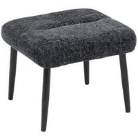 SITZHOCKER DE-07211 mit Chenille-Stoff und Stahlbeinen Dunkelgrau - Dunkelgrau, Textil/Metall (41/38/45cm) - ComfortXL