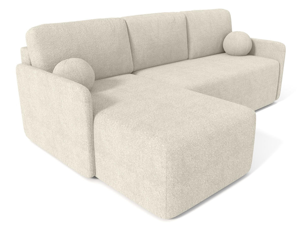 ECKSOFA Ecru BLUMEN Boucle Universal - Ecru, Textil (212/142cm) - Sepro Meble