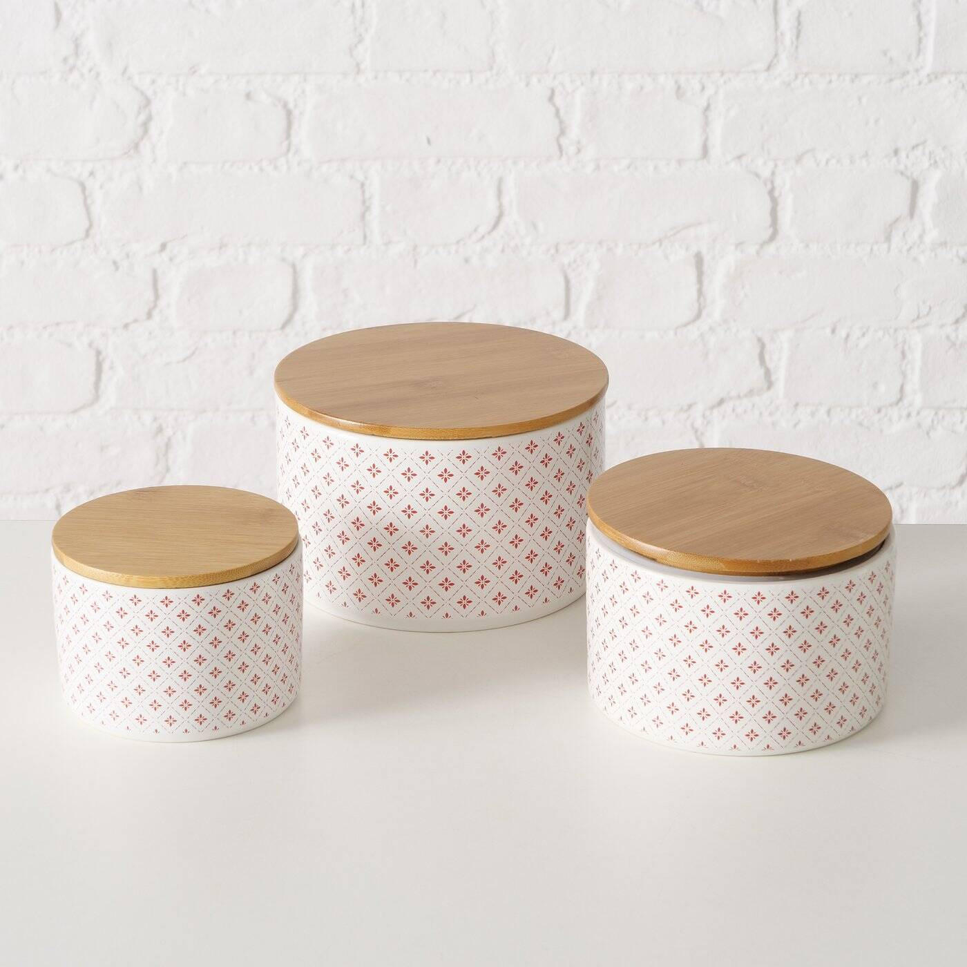 KERAMIKBEHÄLTER Lilly 3er-Set - Weiß, Keramik (16/10/16cm) - Boltze Home