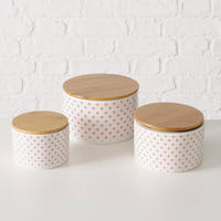 KERAMIKBEHÄLTER Lilly 3er-Set - Weiß, Keramik (16/10/16cm) - Boltze Home