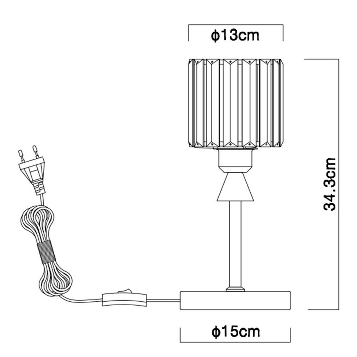TISCHLEUCHTE Metall Schwarz Kristall - Schwarz, Metall (15/15/34.3cm) - Globo Lighting