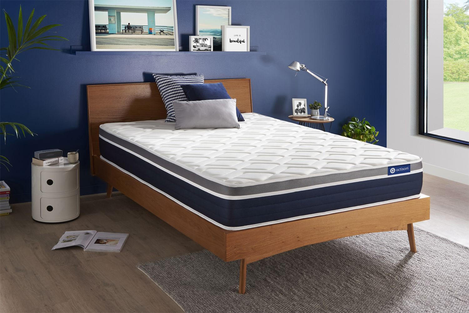 MATRATZE Actiflex confort Taschenfederkern und Memory-Schaum 160 x 200 cm h2 - Weiß, Textil (160/200cm) - ACTISOM