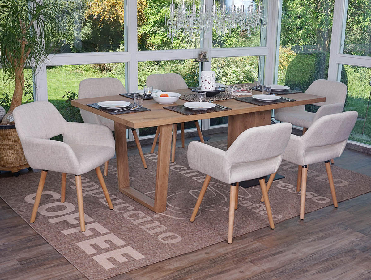 ESSZIMMERSTUHL Cremeweiß 6er-Set - Weiß, Holz (56/78/57cm) - MCW