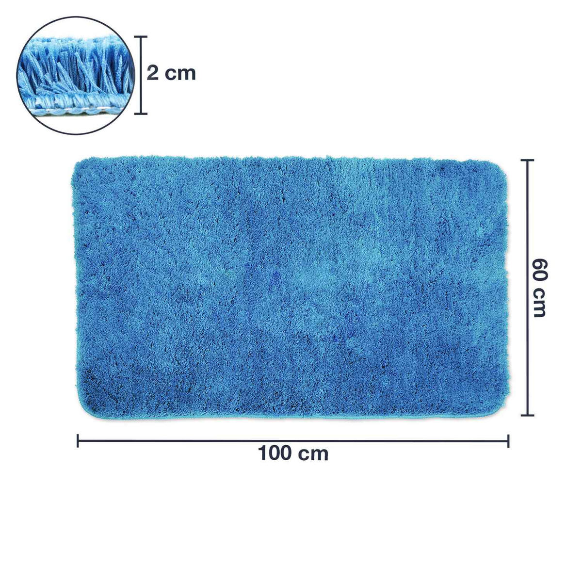 BADEMATTE Florenz - Hellblau, Textil (60/100cm) - WohnDirect