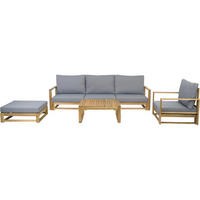 LOUNGEGARNITUR Bellingham 5-Sitzer Grau - Grau, Holz - Habitat Garten