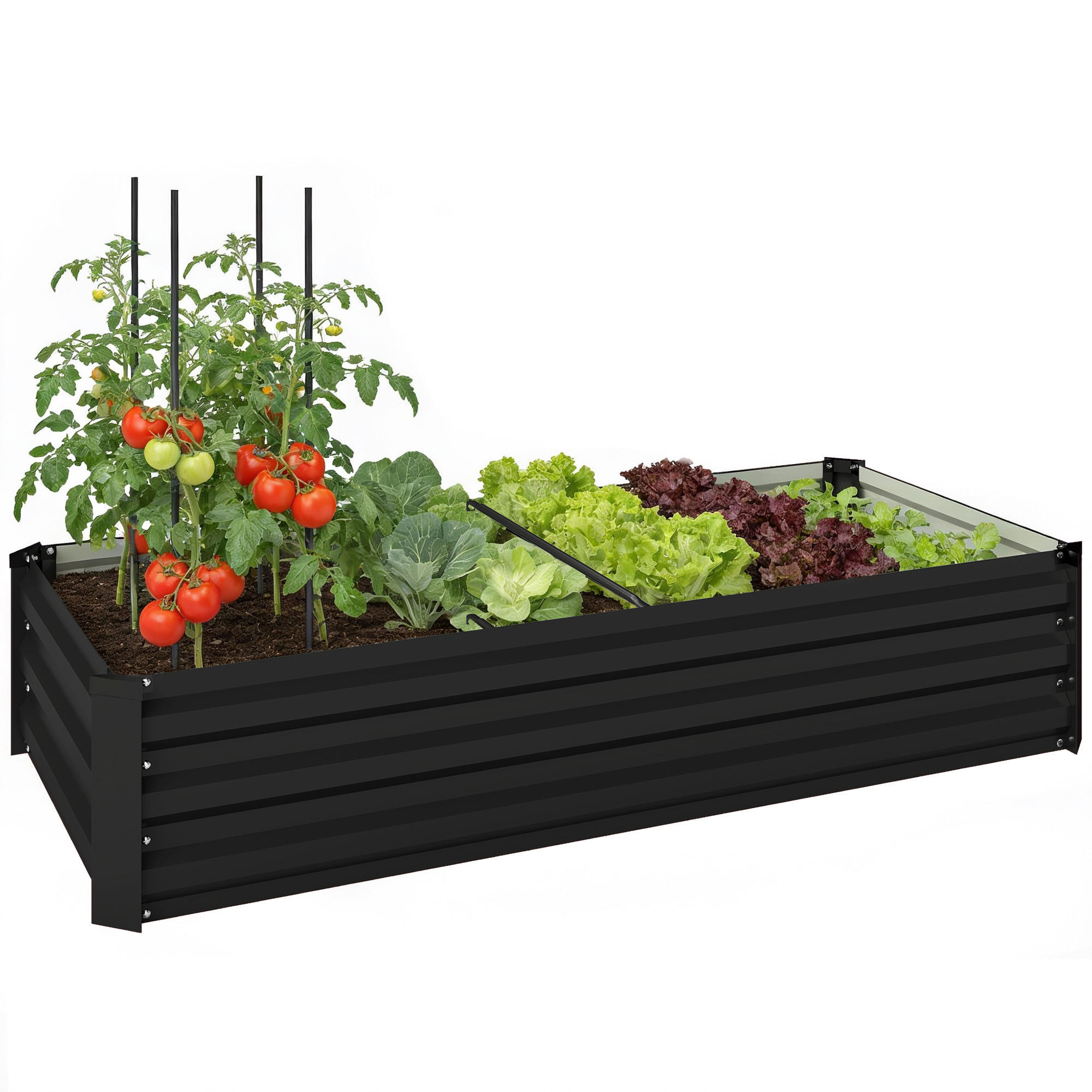 HOCHBEET DE-12315 150/70/30 cm mit offenem Boden Dunkelgrau - Dunkelgrau, Metall (150/30/70cm) - ComfortXL