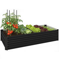 HOCHBEET DE-12315 150/70/30 cm mit offenem Boden Dunkelgrau - Dunkelgrau, Metall (150/30/70cm) - ComfortXL