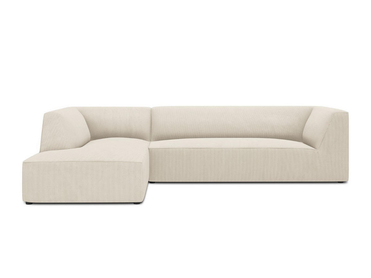 ECKSOFA links Ruby aus Cord leichtes beige 4 Sitzplätze - Beige, Textil (180/273cm) - Micadoni