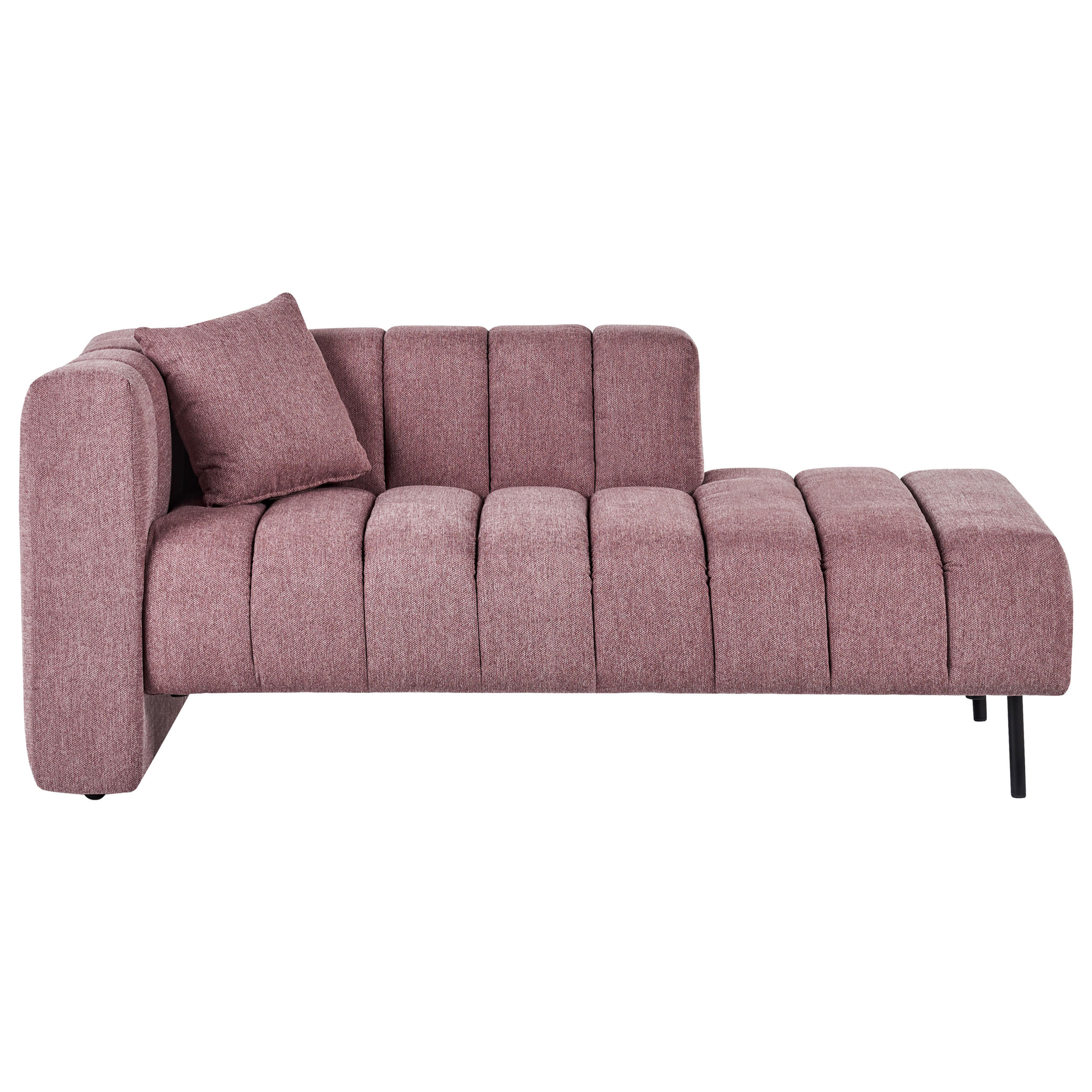 CHAISELONGUE-LINKSSEITIGE Stoff Rosa Lannils - Pink/Schwarz, Textil (173/73/79cm) - Beliani
