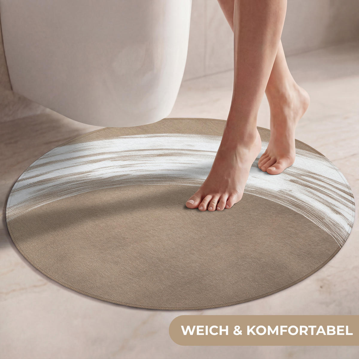 WC PŘEDLOŽKA Barva - hnědá - Japandi 70x70 cm - barva mokka, textil/plast (70/1cm) - OnlyWow