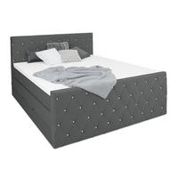 BOXSPRINGBETT Dubai Anthrazit 160 /200 cm H3/H4 Samt - Anthrazit, Textil (160/200cm) - wonello