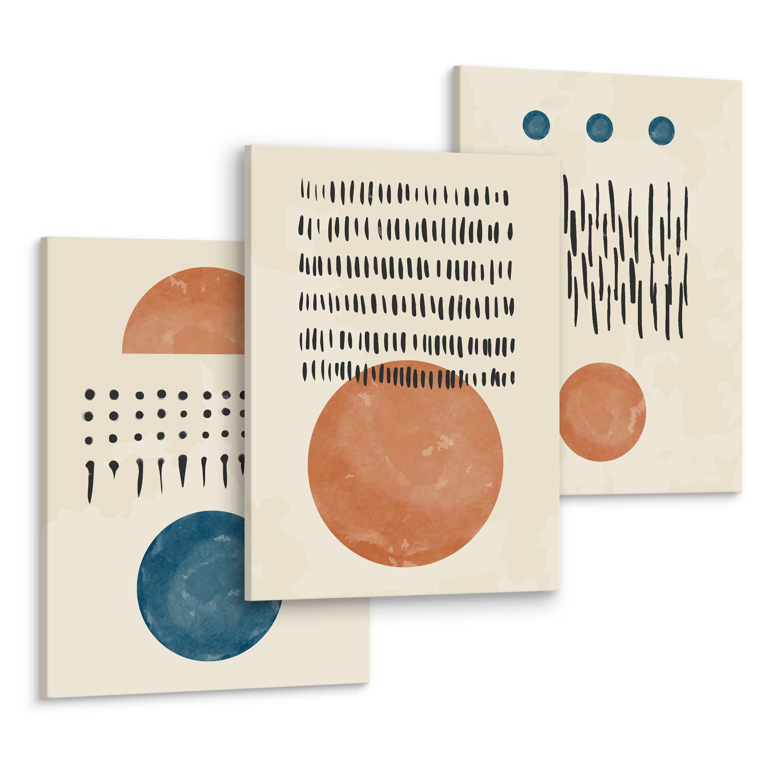 Thumbnail - Muralo Leinwandbilder, Blau, Grün, Schwarz, Beige, Braun, Orange, Türkis, Textil, Abstrakt, Kunstzeichnung, Rechteckig, ...