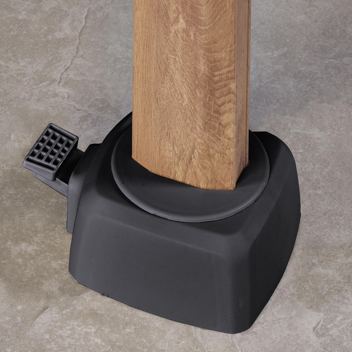 AMPELSCHIRM rechteckig 4 x 3 m Challenger T¹ Premium 360° kippbar schwarz/teak - Schwarz, Metall (300/400cm) - Platinum