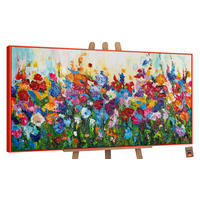 GEMÄLDE Blumige Farben Schattenfugenrahmen Rot 160x80 cm - Rot, Holz (160/80cm) - YS-art gallery