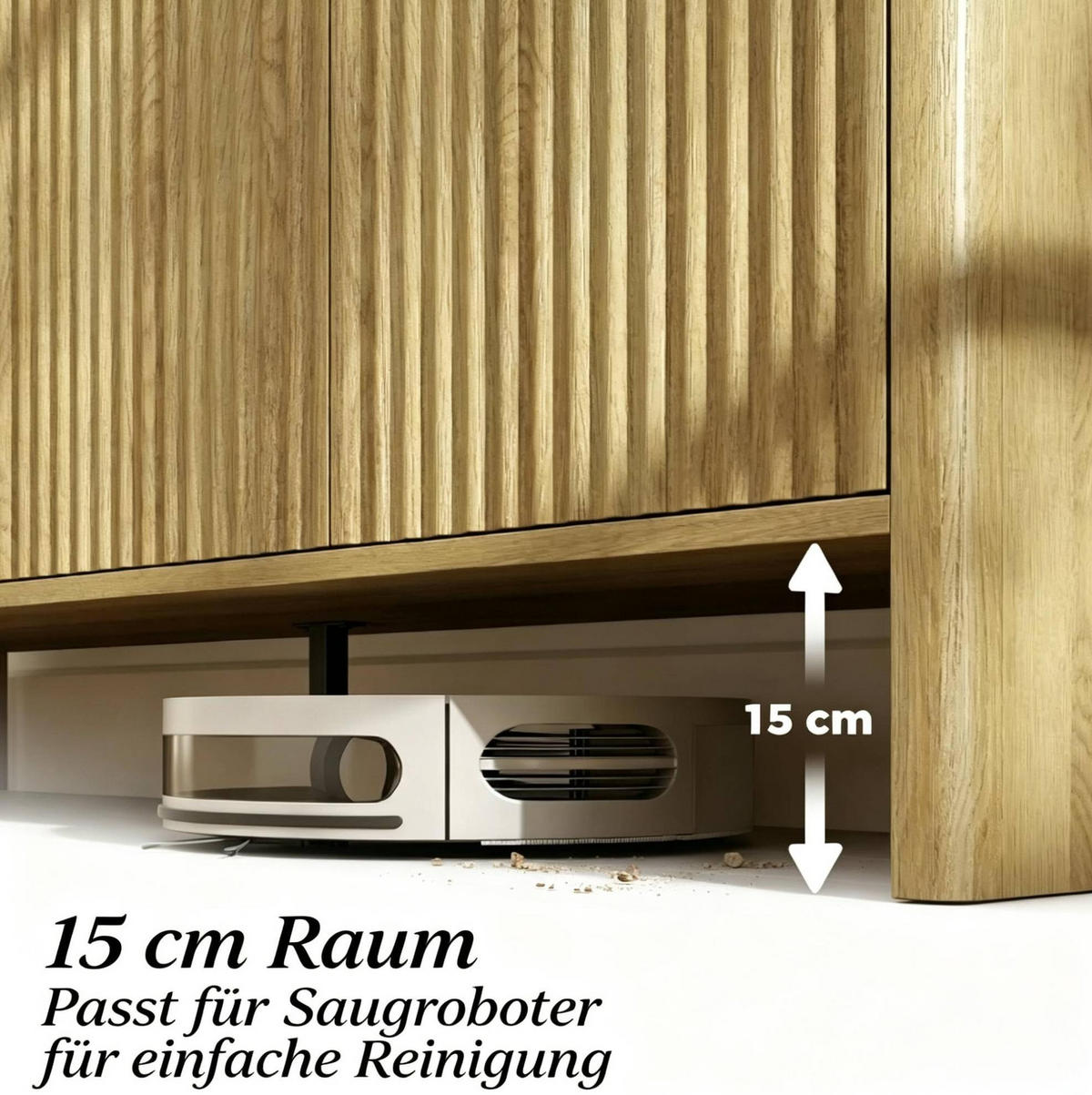 SIDEBOARD in Eiche-Optik 147x40x77 cm mit 4 Türen und verstellbaren Einlegeböden - Eichefarben, Holzwerkstoff (40/77/147cm) - IVMEU