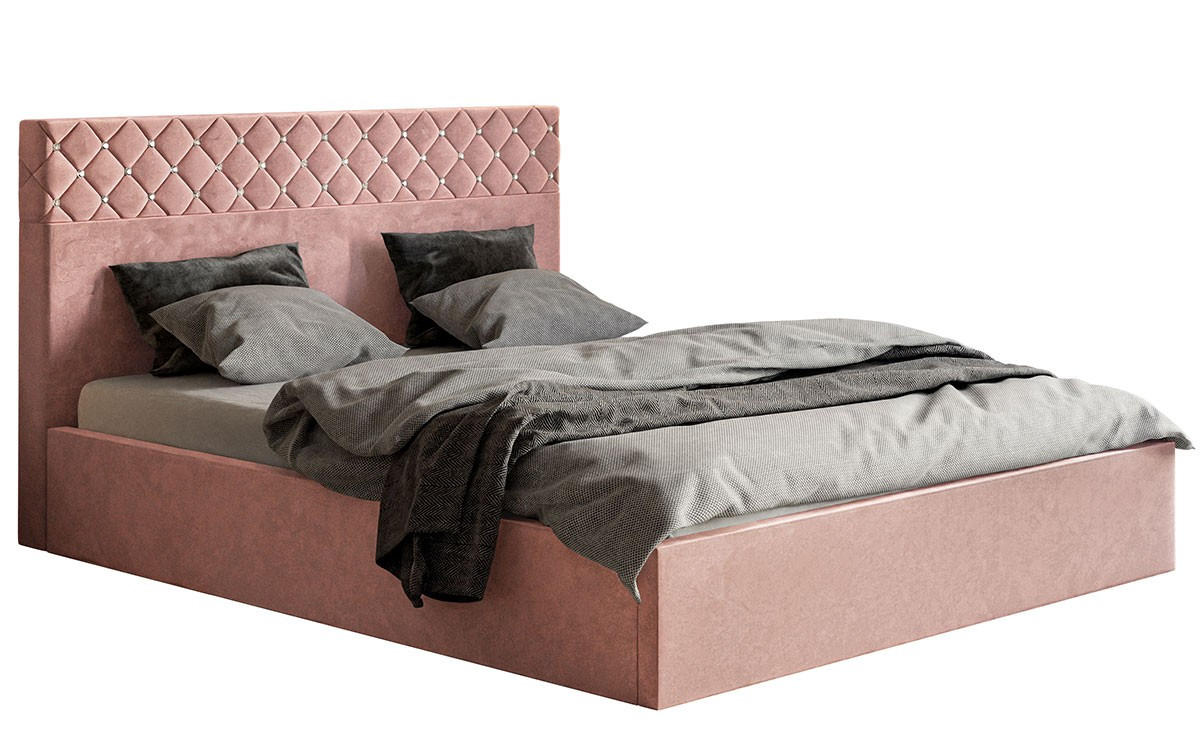 BETT Rosa OLDO 4 Mit Bettkasten 120x200 cm - Rosa, Textil (120/200cm) - Sepro Meble