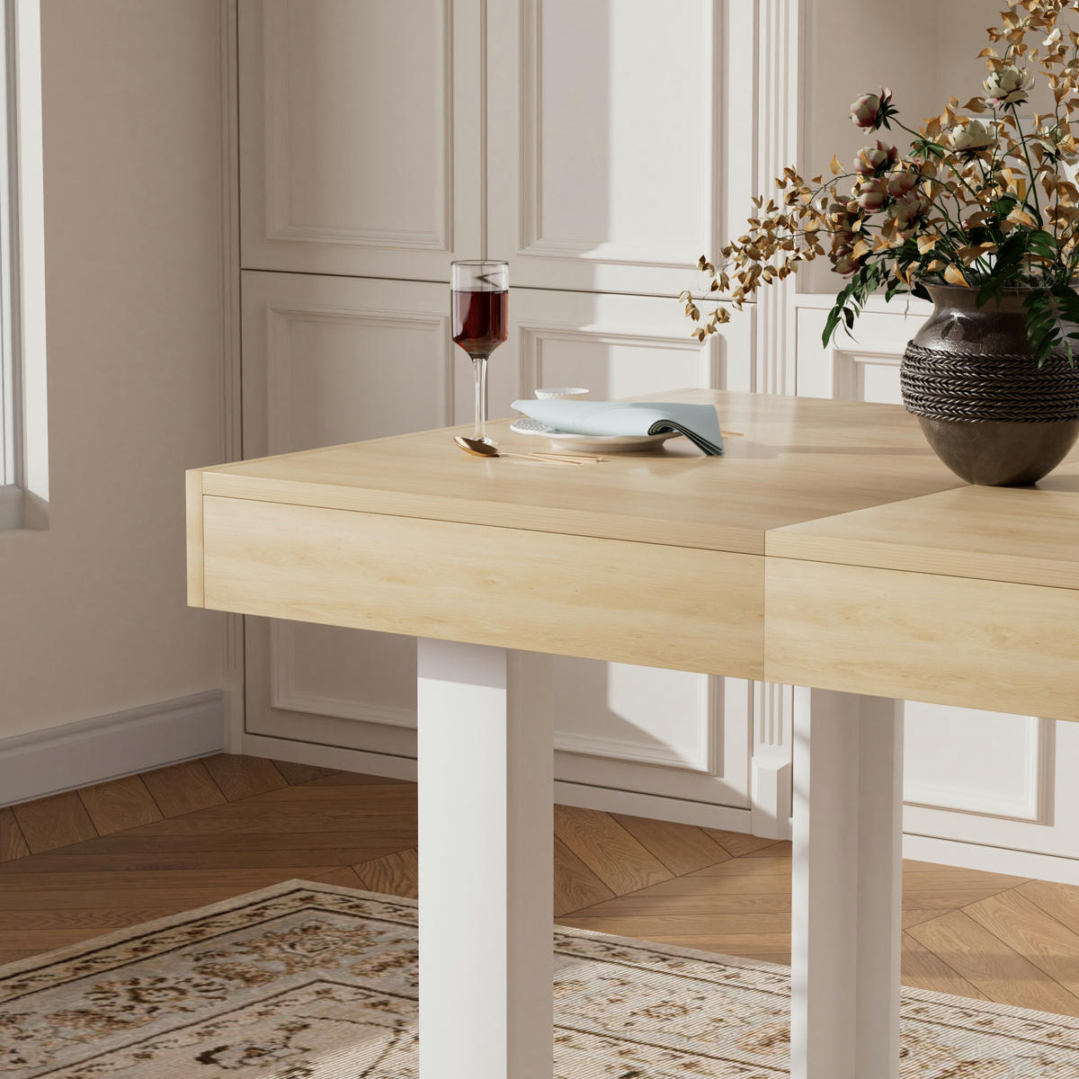 ESSTISCH ausziehbar 120-160/80/76 cm im Retro-Stil DE-39971 Natur - Naturfarben, Holzwerkstoff (75/120/75cm) - ComfortXL