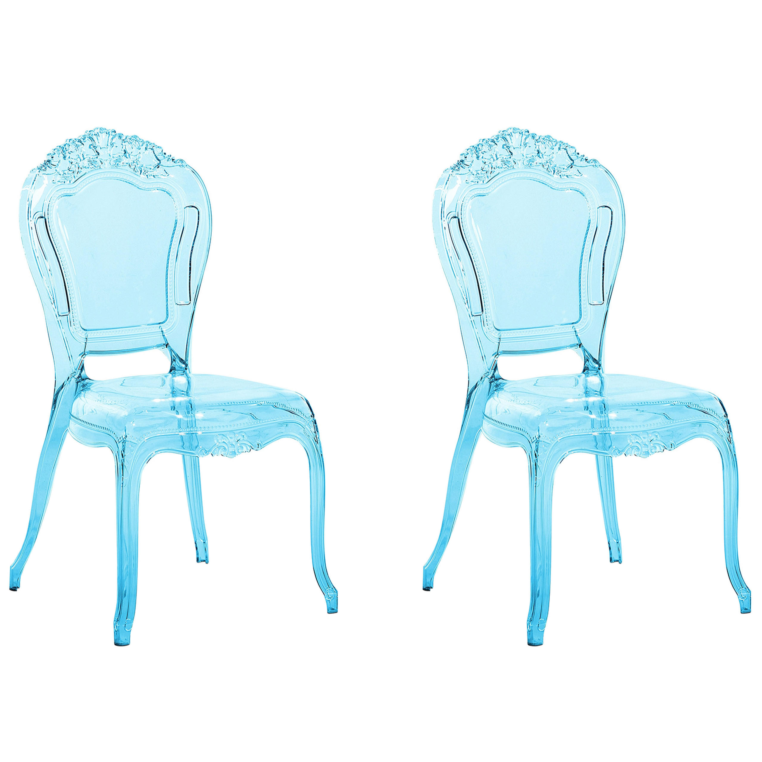 ESSZIMMERSTUHL 2er-Set Kunststoff Blau Vermont - Blau, Kunststoff (53/98/52cm) - Beliani