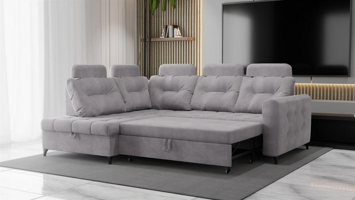 ECKSOFA Wendie - Dunkelblau, Holzwerkstoff/Textil (200/250cm) - Fun Möbel