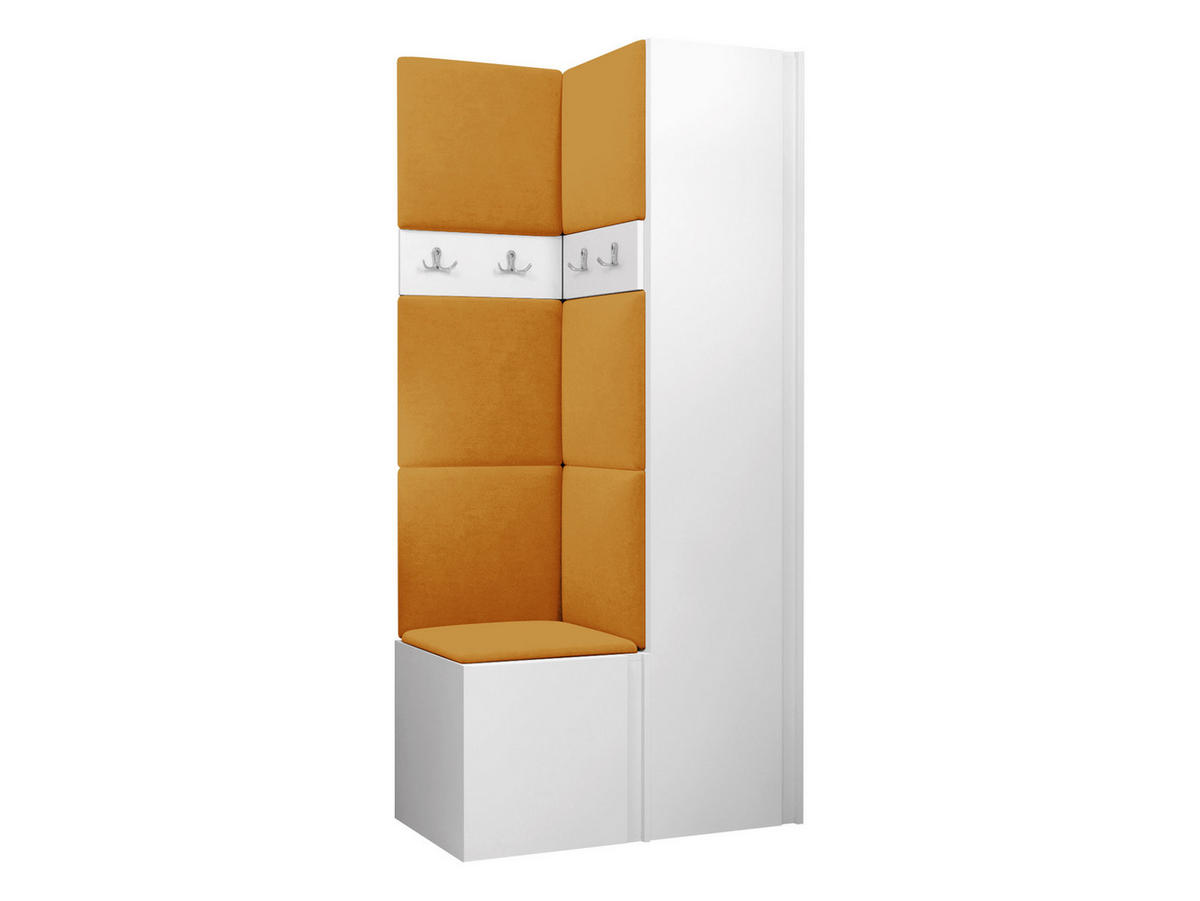 GARDEROBEN-SET Orion XXIV - Weiß/Orange, Holzwerkstoff/Kunststoff (82/186/46cm) - MIRJAN24