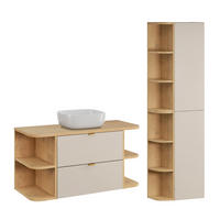 KUPAONSKI NAMJEŠTAJ 100.4cm Azel 2er-Set Kašmir - bež, drvni materijal (100.4/52/46cm) - Petits-meubles